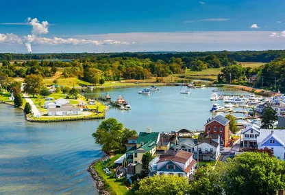 Real estate and boats on lake in Cecil County, Maryland