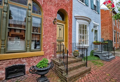 Colorful historic homes located in Frederick County, Maryland