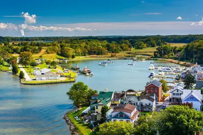 Real estate and boats on lake in Cecil County, Maryland
