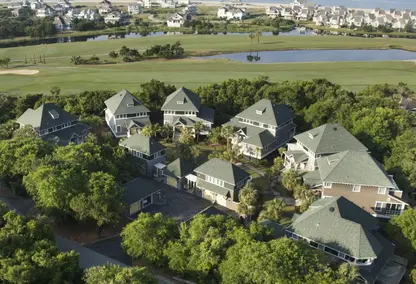 Aerial view of homes in Bald Head Island in Brunswick County, NC