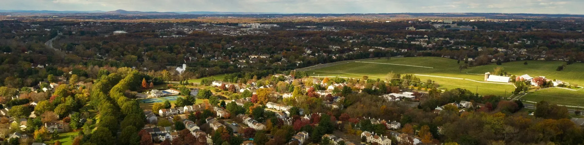 Aerial view of Montgomery County in Maryland