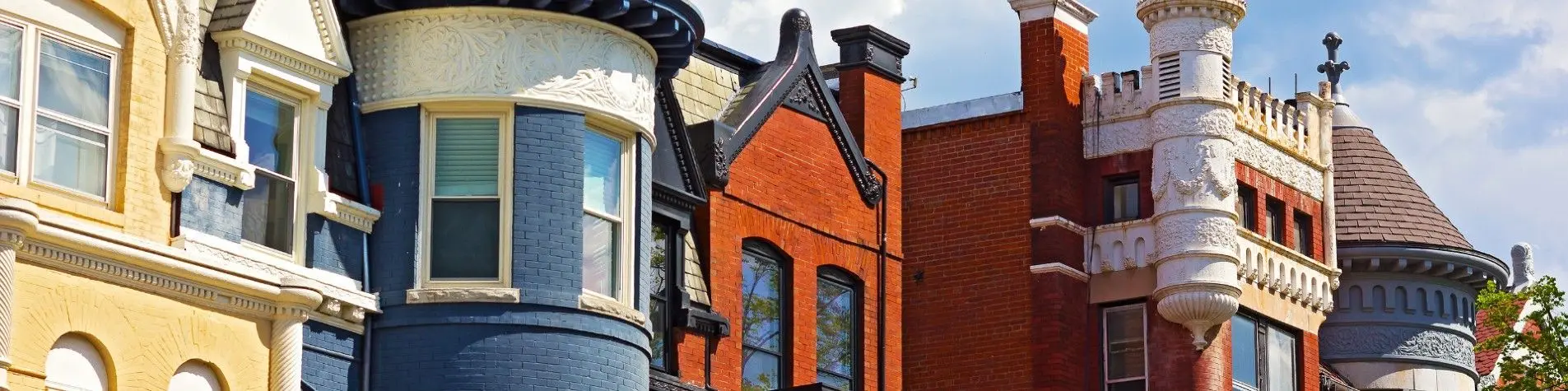 Historic home exteriors in Washington, DC