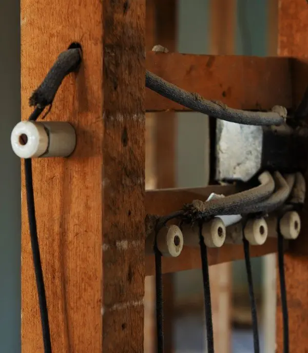 old knob-and-tube wiring in historic home