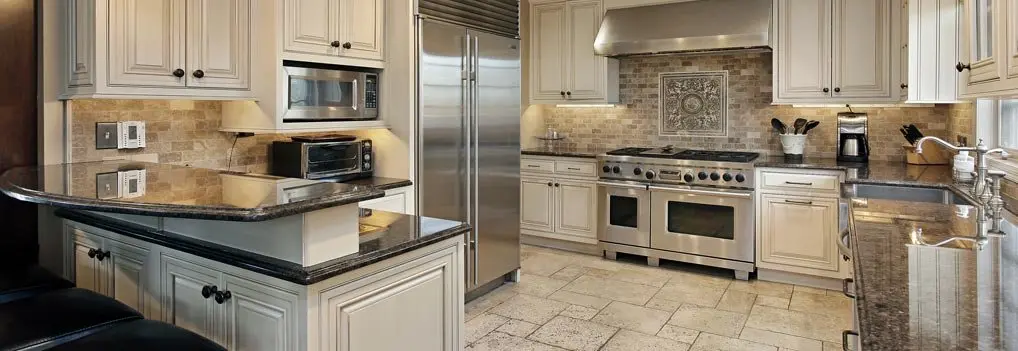 a new home kitchen with high-end features and appliances