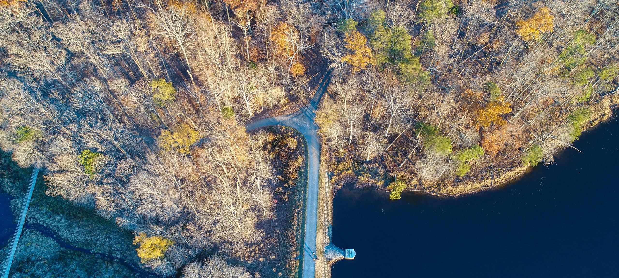 Aerial view of Patuxent Research Refuge, north of Bowie, MD