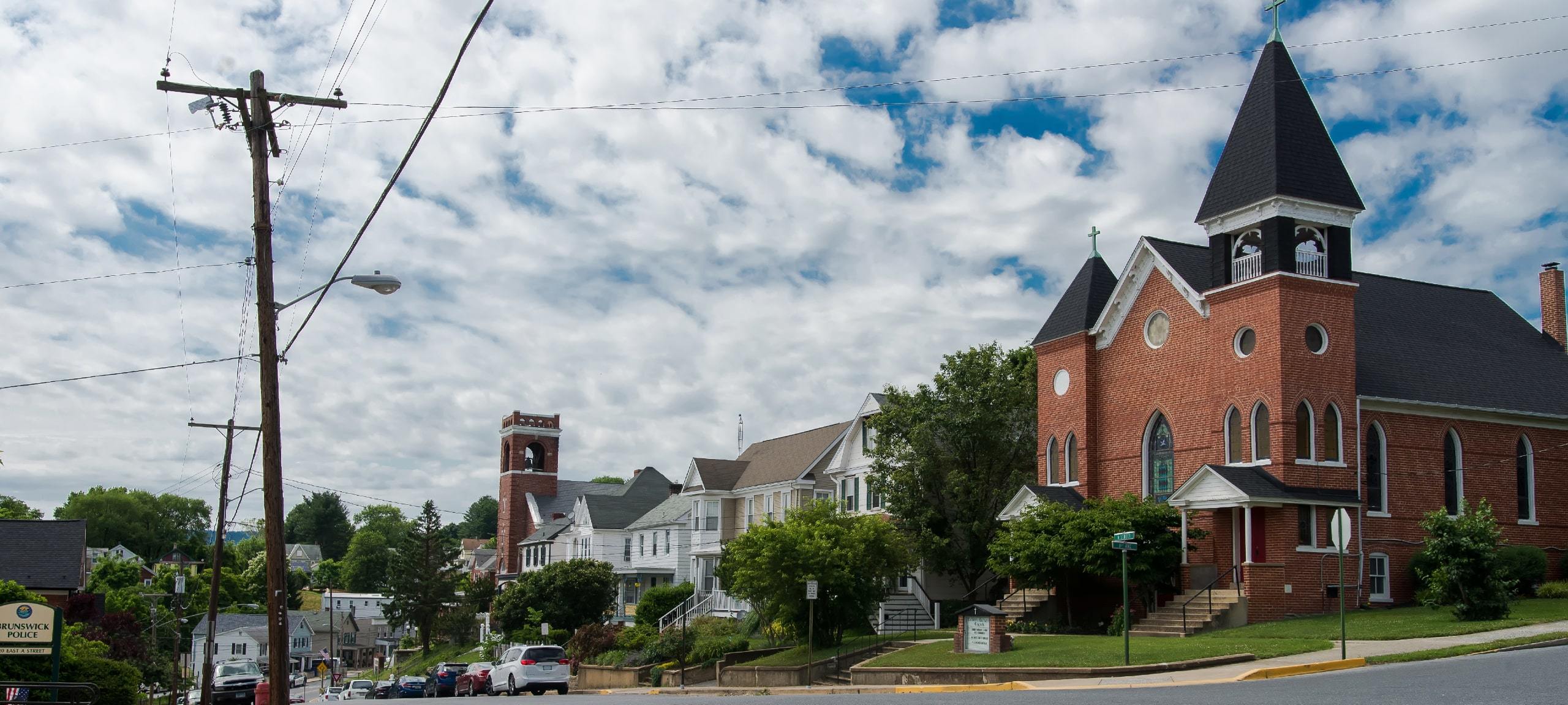 Street view of Bethany Lutheran Church in Brunswick, Maryland