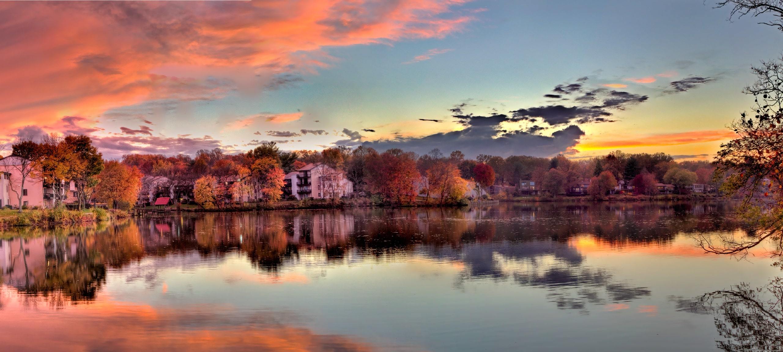 Sunset over Wilde Lake in Columbia, Maryland