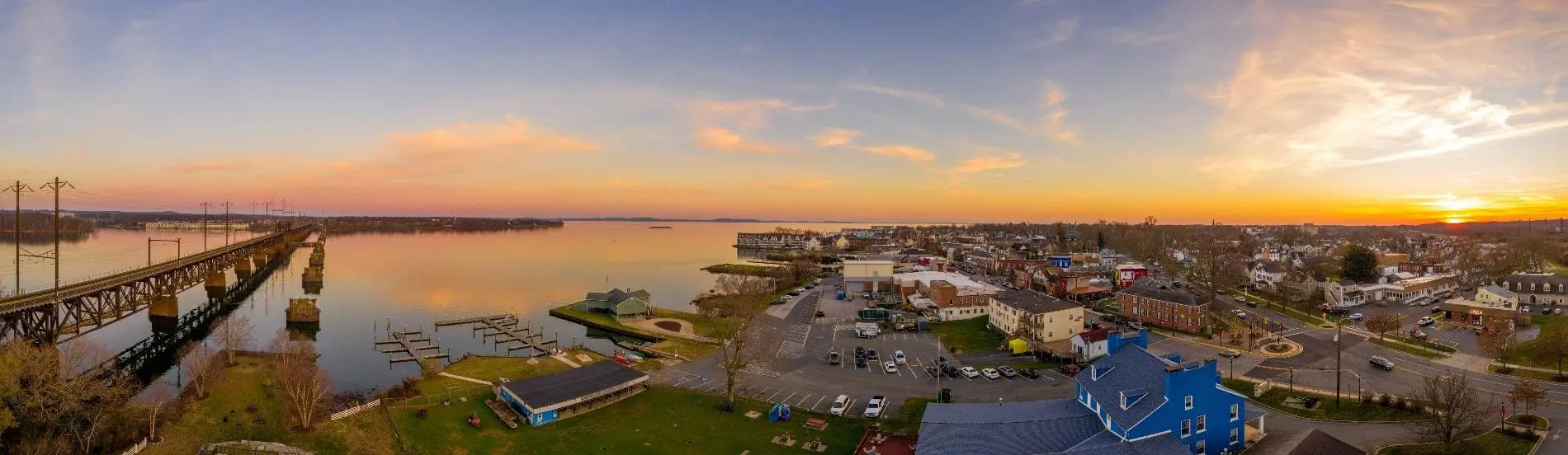 Aerial view of Havre de Grace in Maryland