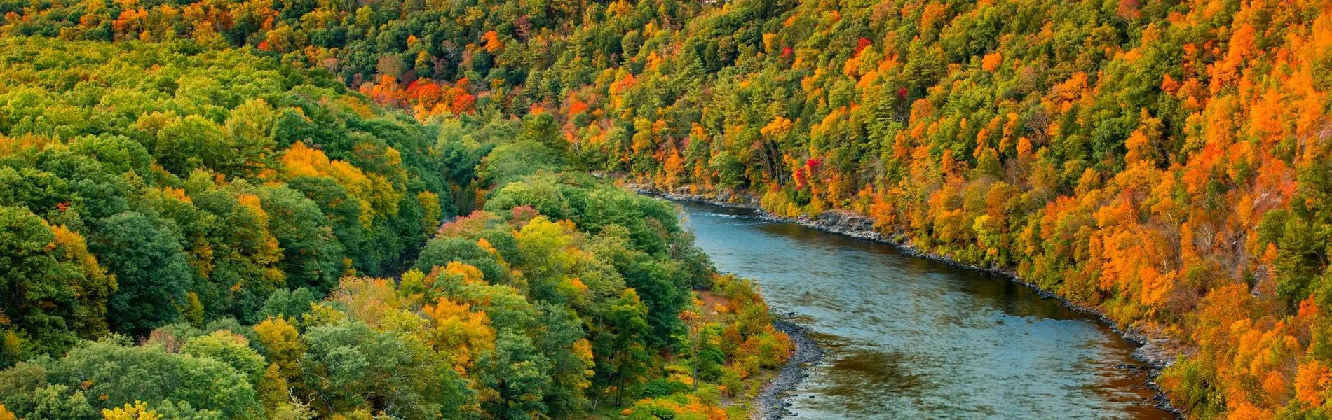 Views of Delaware River in Fall