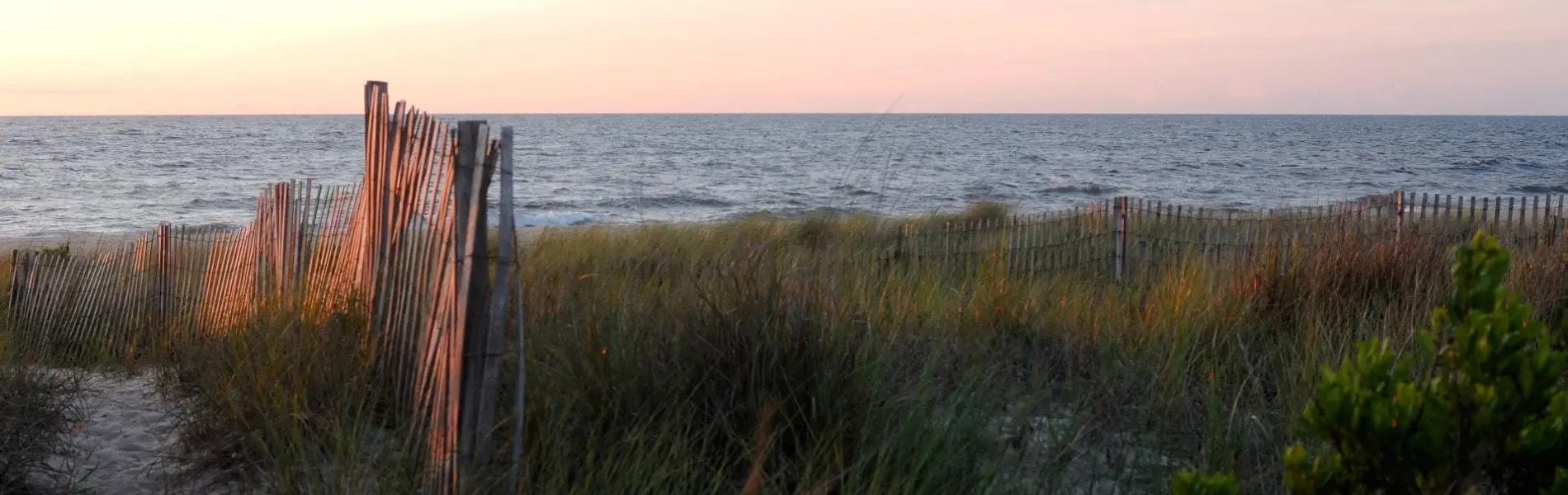 Pathway to the beach during sunset in South Bethany, Delaware